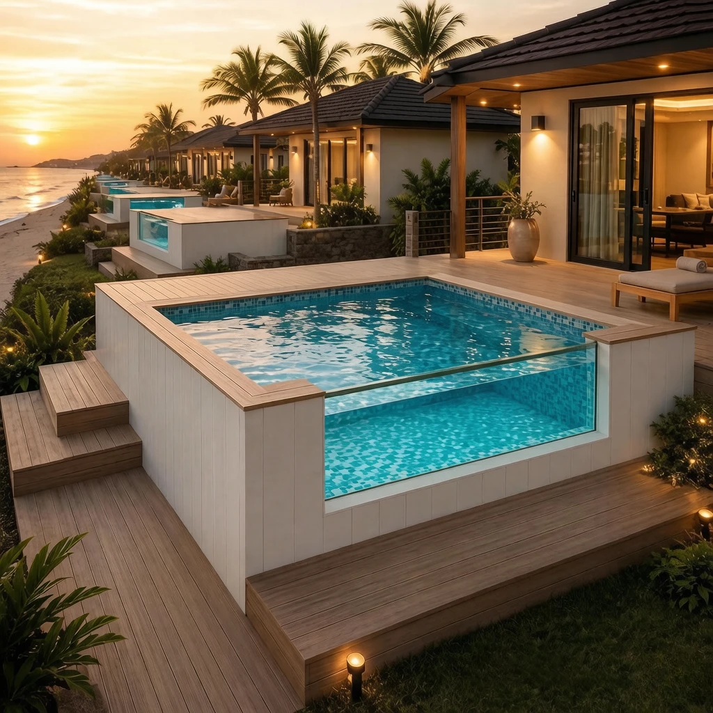 Factory Supply Outdoor Hot Tubs Wholesale Garden Backyard Swimming Pool Container Swimming Pool