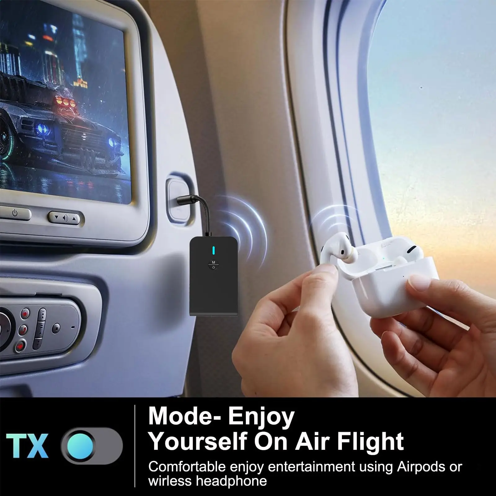 Hannord 2 in 1 Bluetooth 5.0 トランスミッター レシーバー 3.5mm Bluetooth アダプター 車載 TV PC スピーカー ヘッドホン用 3.5mm Aux ジャック付き