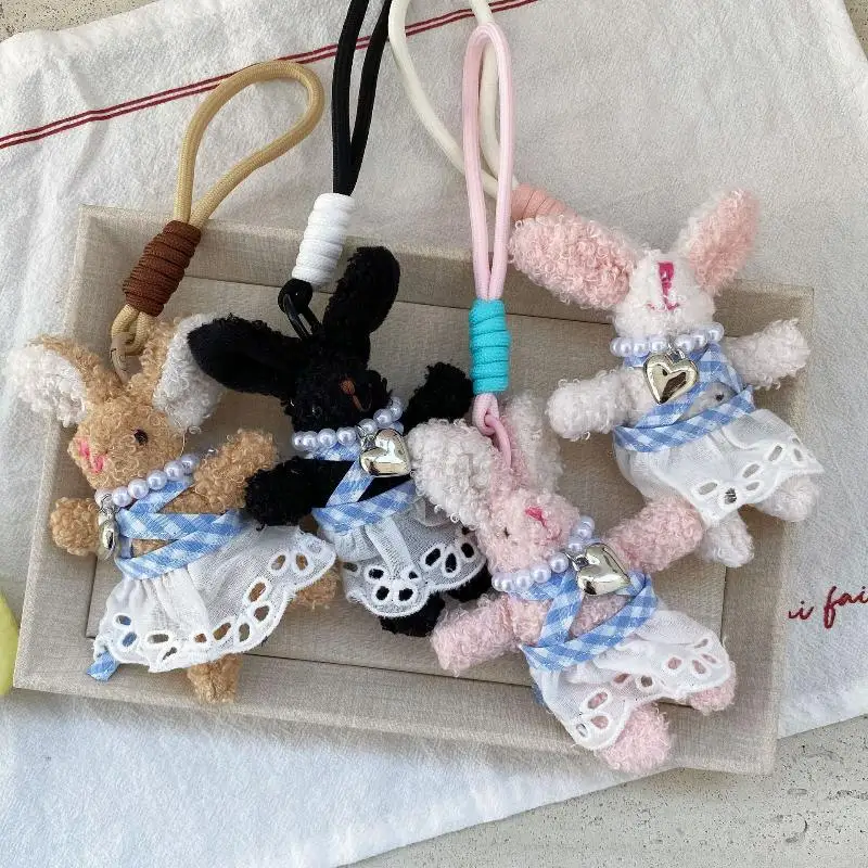 耳の長いウサギのぬいぐるみペンダント漫画ぬいぐるみ人形キーホルダーバッグチャームバックパック吊り下げ装飾素敵なギフト