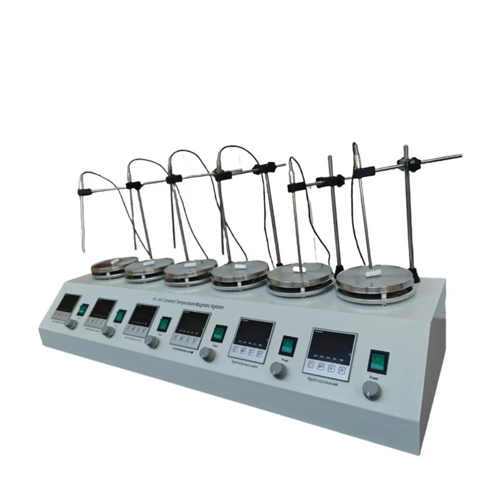 Multi-head digital display constant temperature magnetic stirrer 2 pcs 4 pcs 6 pcs heated magnetic stirring