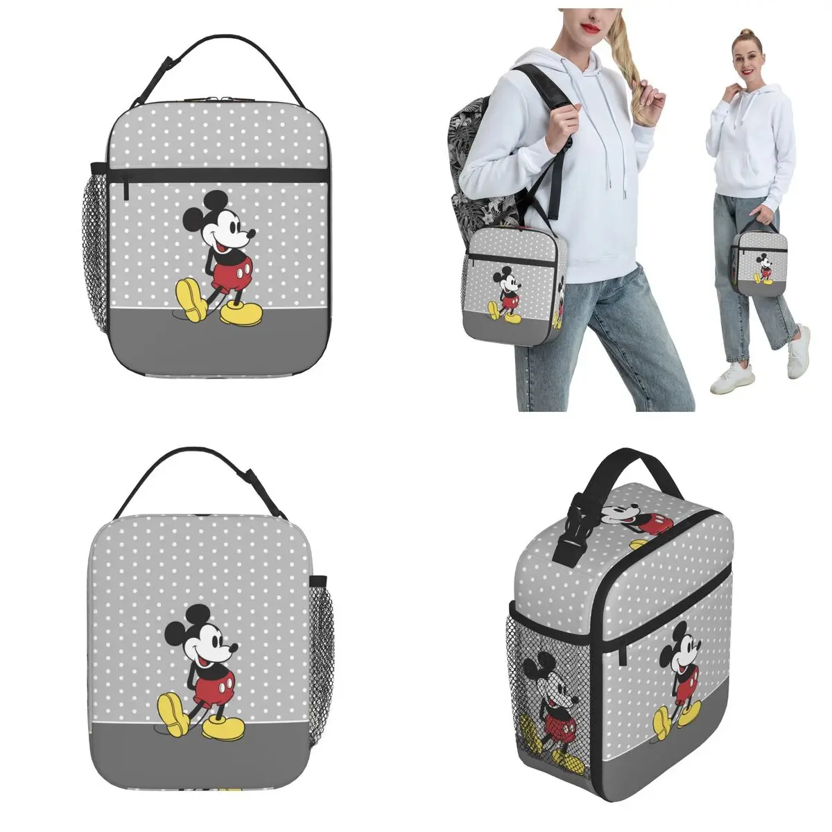 Mickey Mouse Thermal Insulated Lunch Bag for School Picnic Portable Food Bag Gifts for Boys Kids Cooler Thermal Lunch Boxes