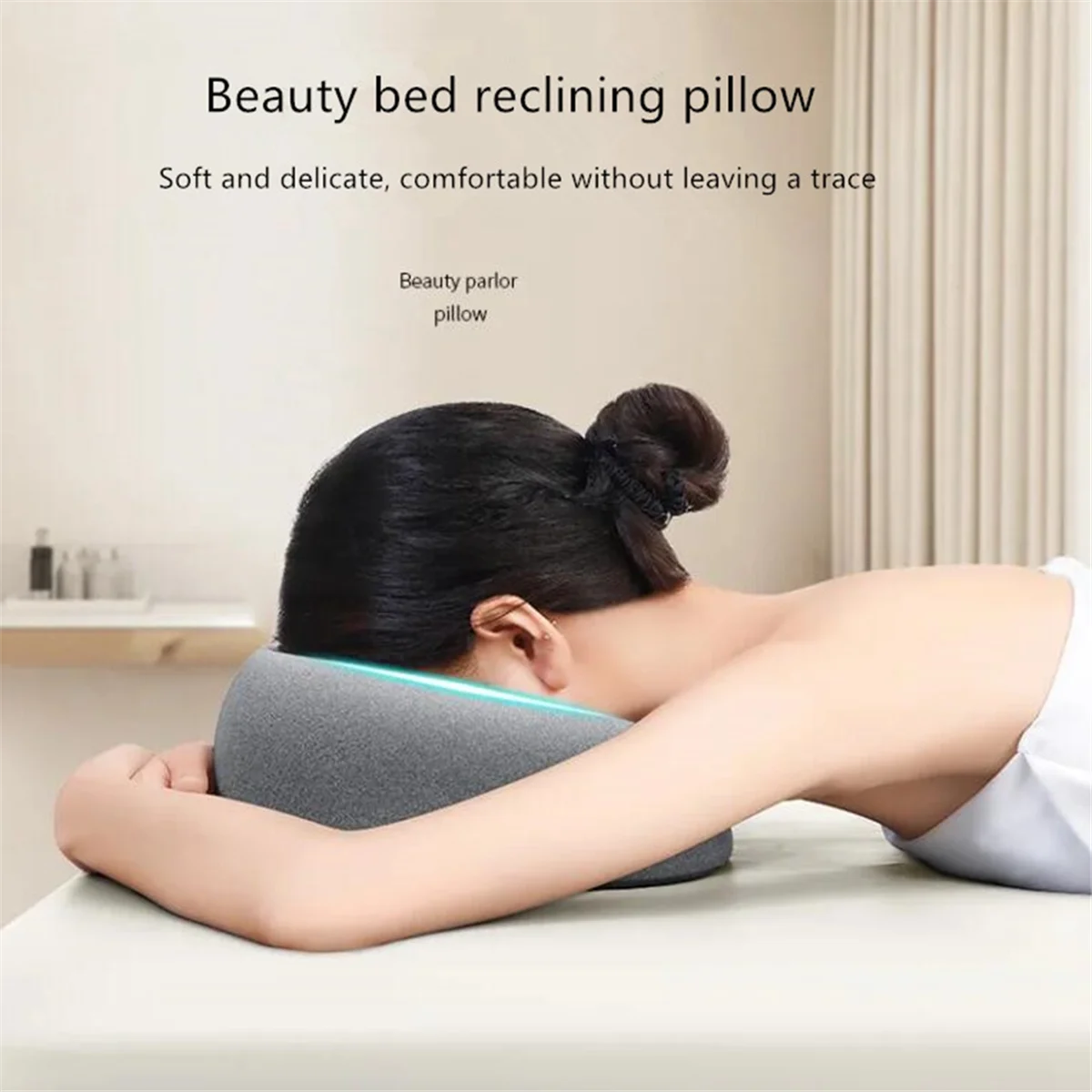 Ergonomics Lying Down Pillow Memory Foam Head Rest Support Pillow Body Massage Face Rest Pillow for Beauty Salon-A