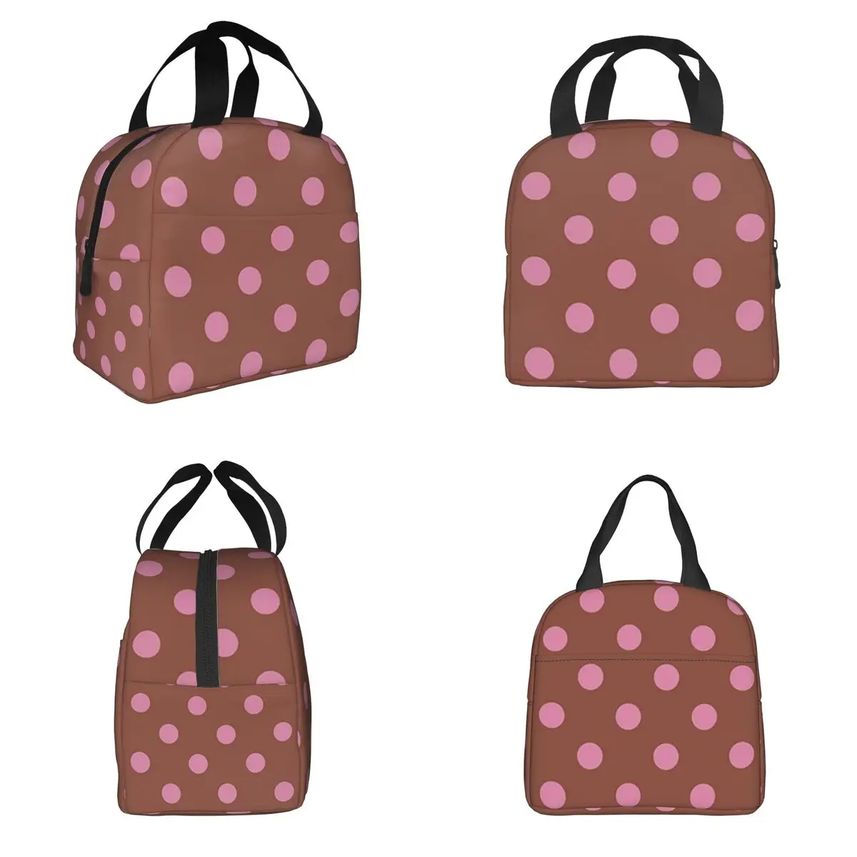 

Polka Dots Pattern Print Insulated Lunch Bag for Women Children Leakproof Food Boxes Thermal Lunch Box Tote