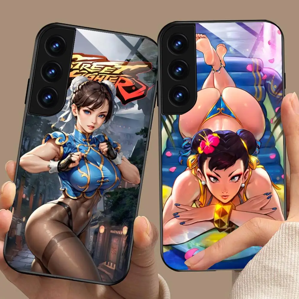 Street Fighter Chunli Phone Case for Samsung Galaxy A56 55 54 53 52 51 36 35 34 23 16 15 5G Glass Protective Cover