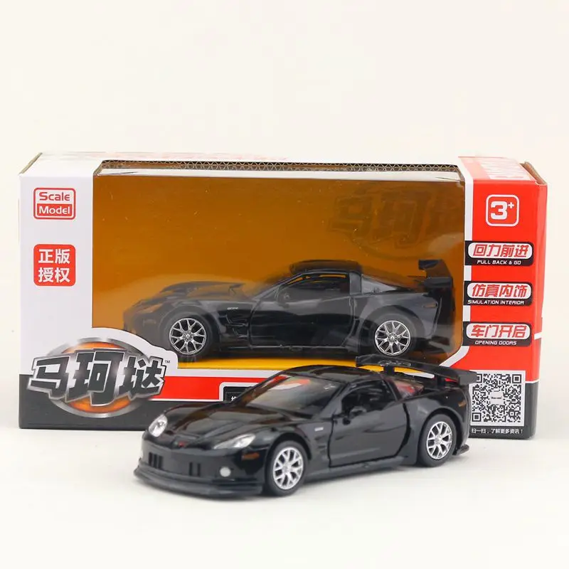 1:36 Chevrolet Corvette C6-R Car Model Scale Metal Diecast Miniature Pullback Vehicle Collection Xmas Gift Kid Boy Toy A216