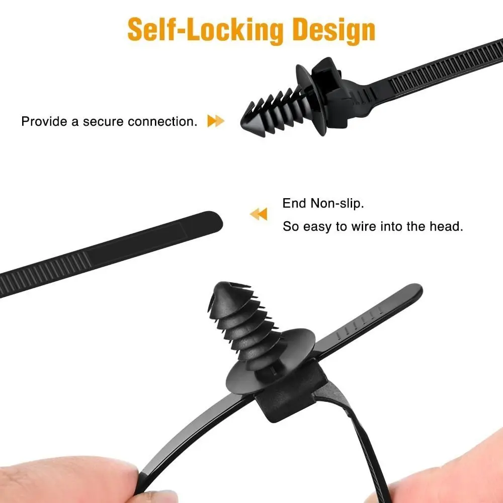 160PCS 5 Sizes Engine Bay Wire Harness Clips Corrugated Pipe Reusable Design Reusable Wire Clips Dependable Organization