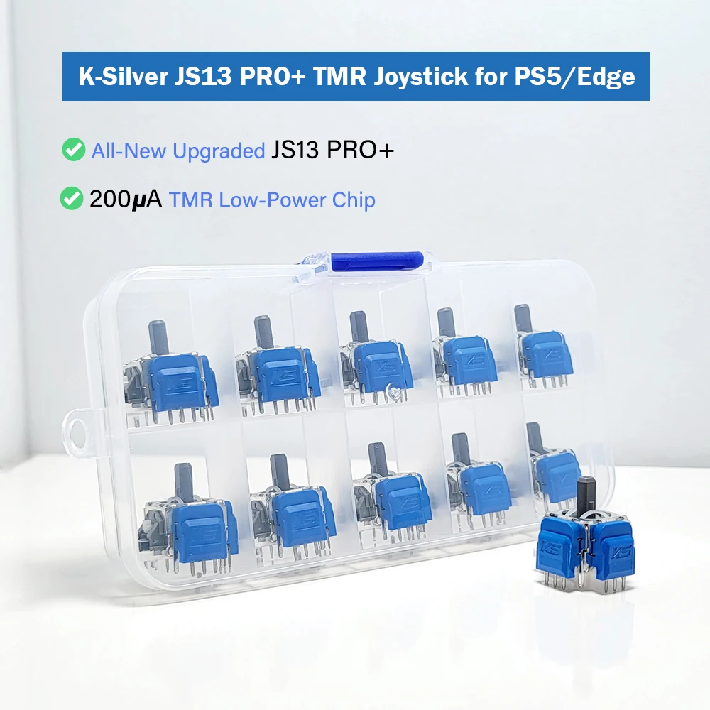 

10pcs K-SILVER JS13 PRO+ TMR Electromagnetic Joystick for PS5 Game Console Replacement Parts 3D Analog ThumbStick