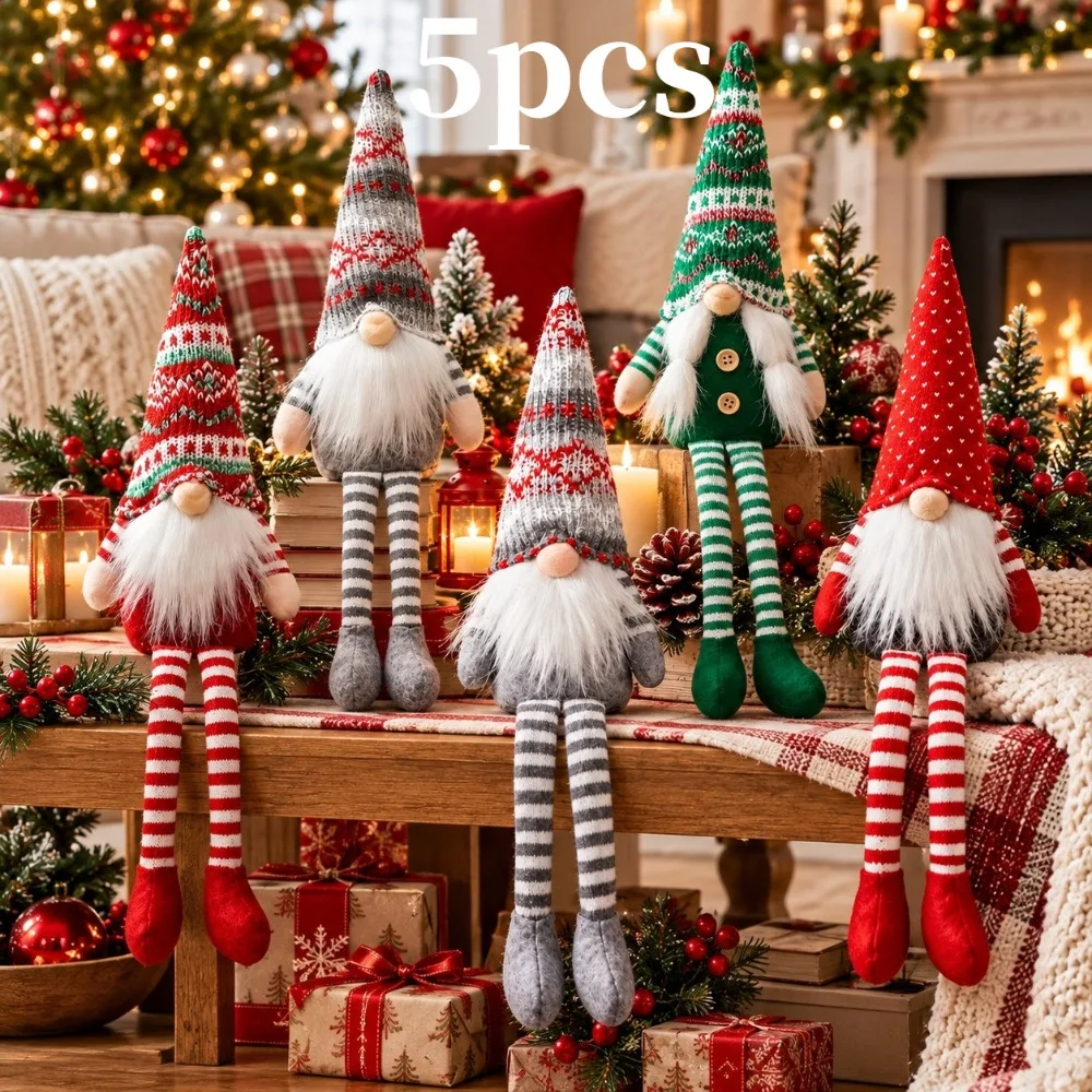 5pcs Christmas ornaments - 5 different styles combined and matched - festive table decorations - Christmas ornaments