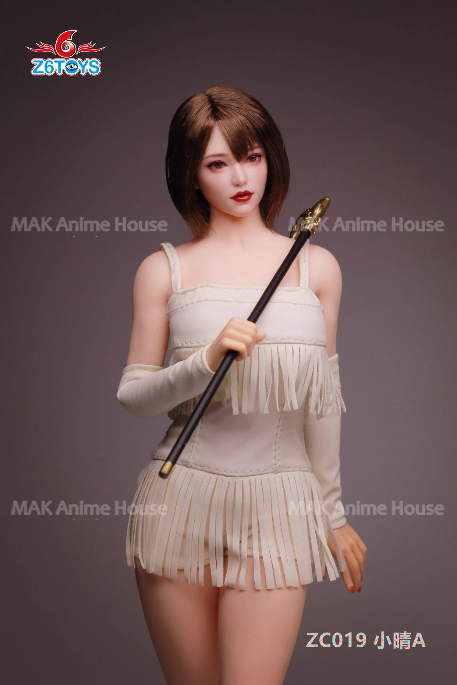 Z6TOYS ZC019 1/6 Scale Asian Beauty Xiaoqing Movable Eyes Head Carving Model Fit 12'' Female Soldier Action Figure Body