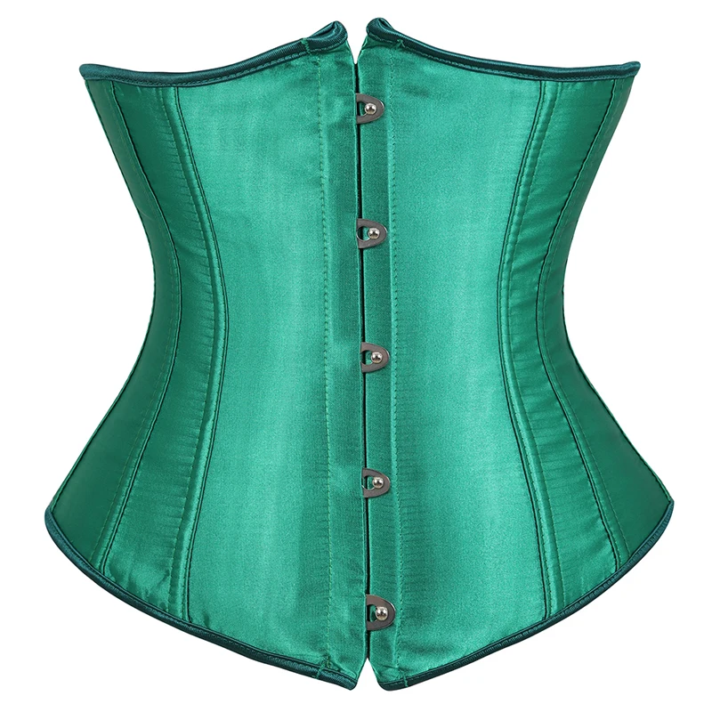 Corset Underbust for Women Top Sexy Waist Cincher Gothic Lingerie Vintage Shape Body Belt Plus Size Gorset Green Pink Red Black