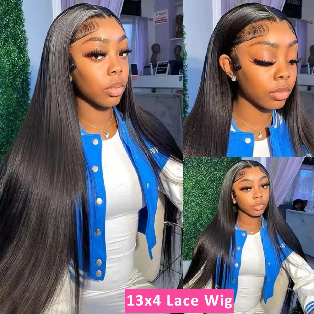 13x4 Vietnamese Human Hair Wig Super Double Drawn Bone Straight HD Lace Wig 13x6 Transparent Lace Frontal for Women Hair Extensi