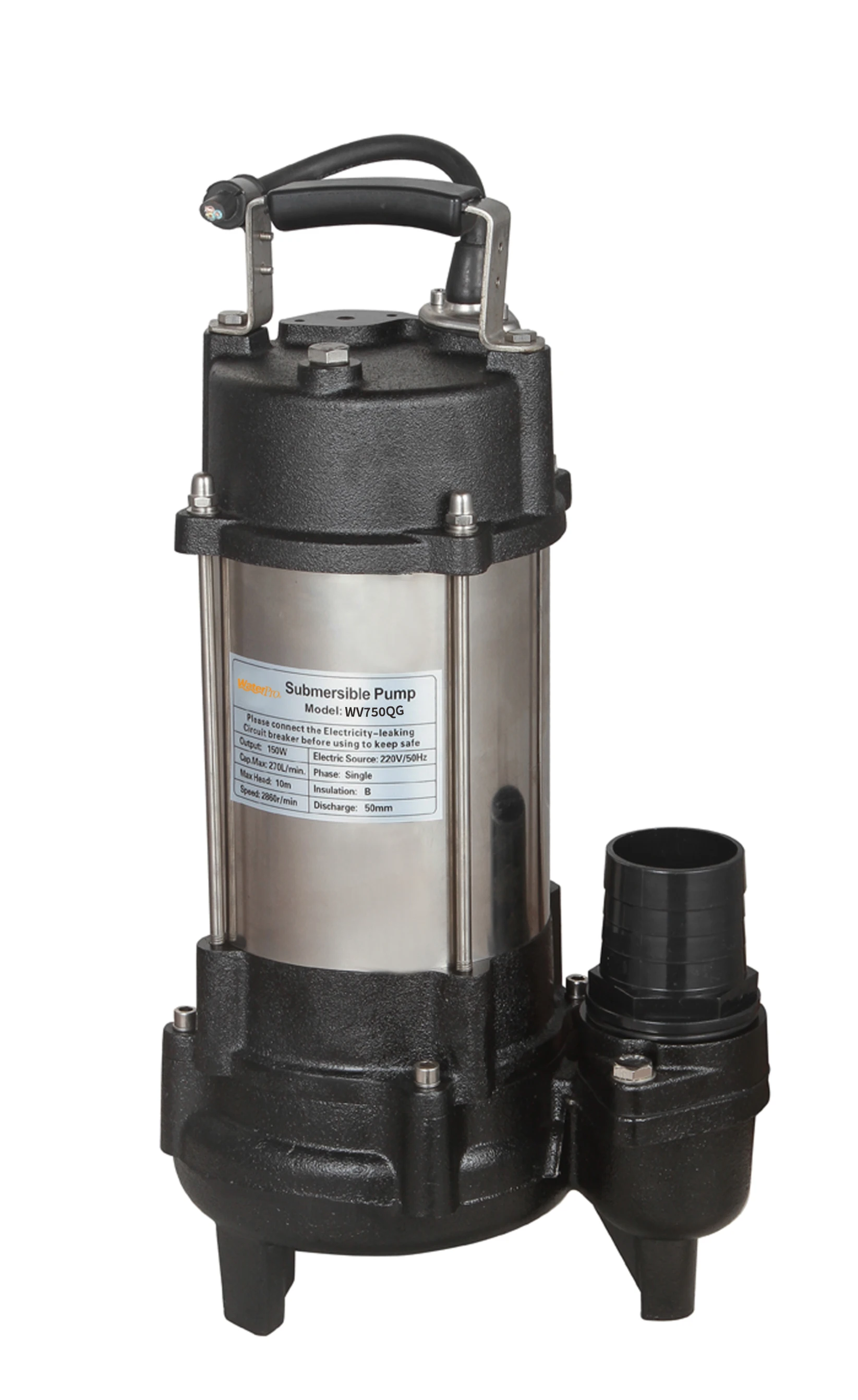 750W 2inch CE Certified 18m/h 12m Head Low Pressure Submersible Sewage Pump Copper Wire Motor 7m Cable for Familyin sto