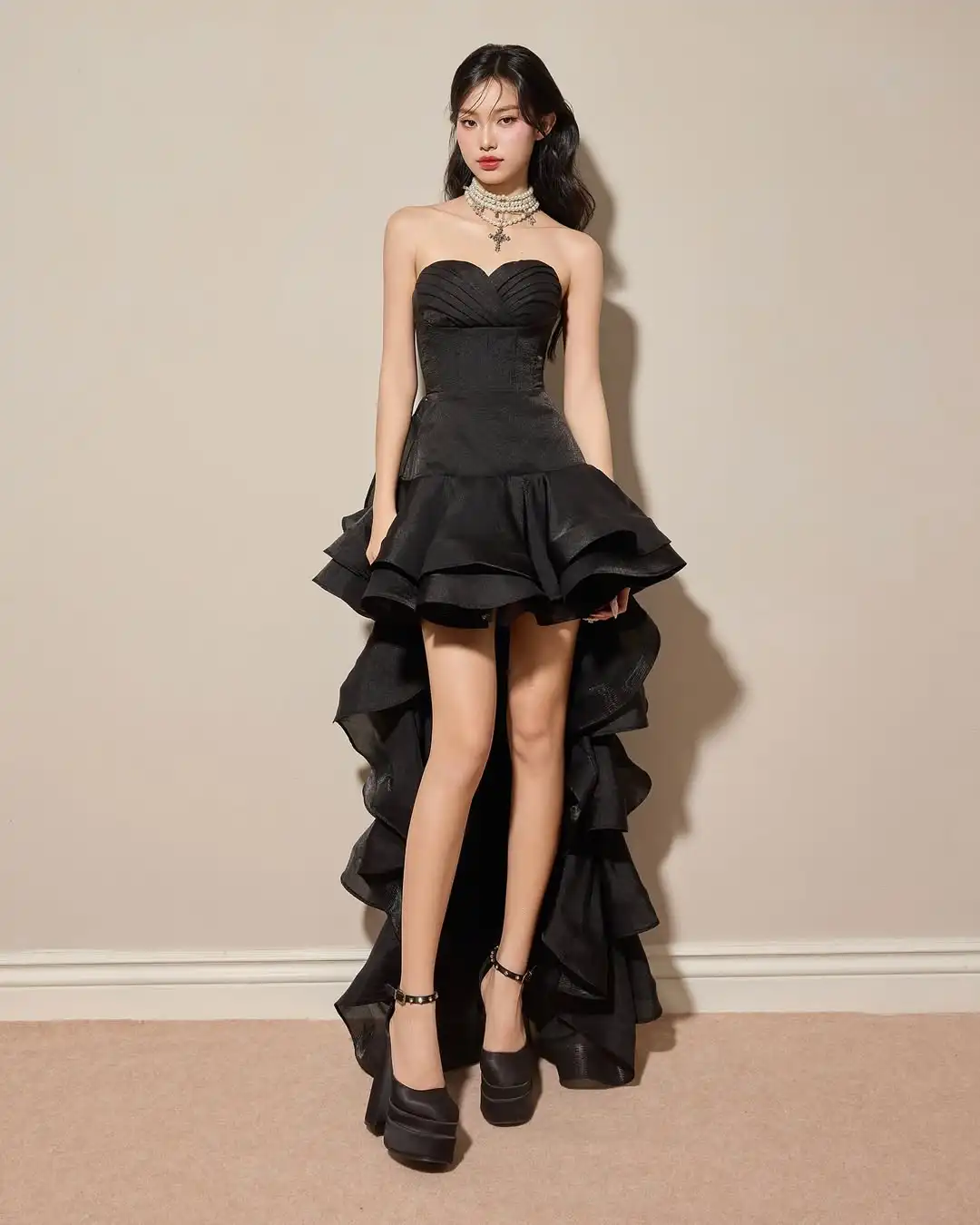 Cute Little Black Mini Dress 2025 Formal Party Dresses with Detachable Train Sweetheart Ruffled Short Prom Formal Dress Custom