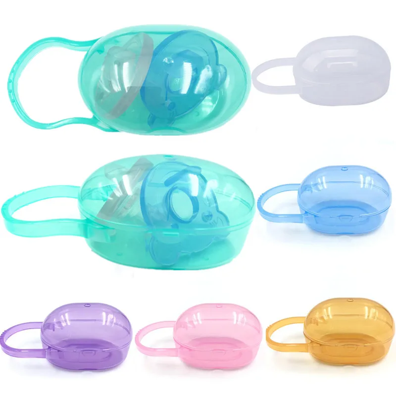 Solid Portable Baby Infant Kids Pacifier Nipple Cradle Case Holder Travel Storage Box Nibbler Soother Safe Box