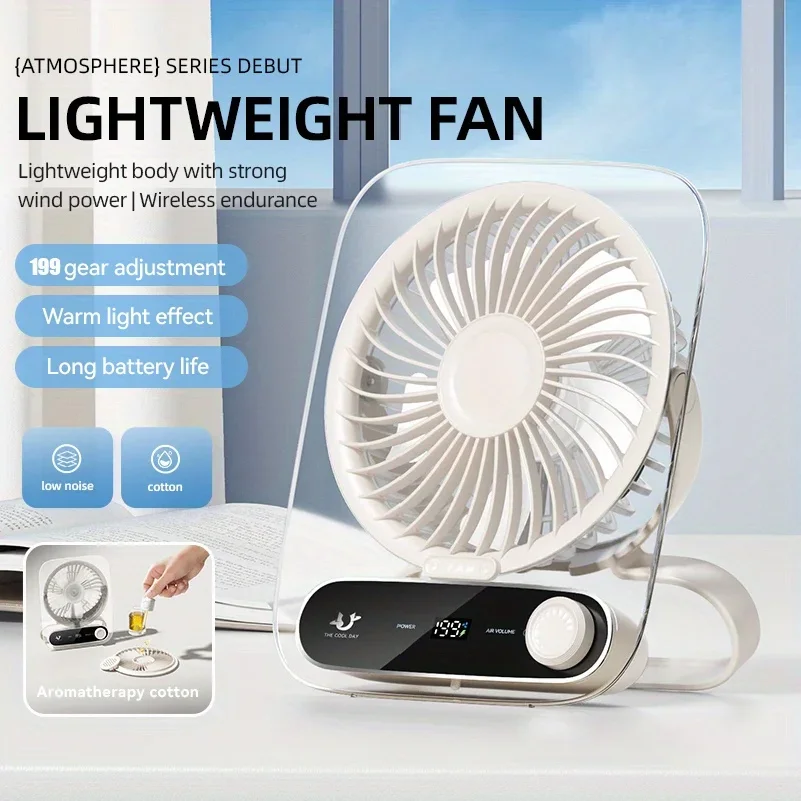 

High Speed Mini Cooling Fan Portable Desk Fan Multi-Function Handheld/Desktop/Wall-Mounted for Kitchen Office Bedroom