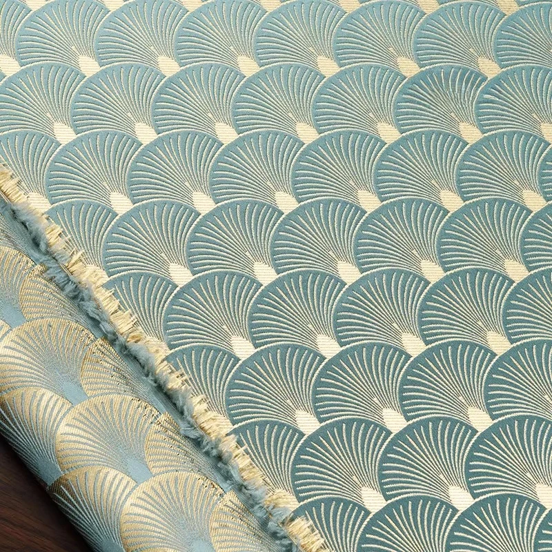 

Веерообразная тканая атласная жаккардовая ткань для новой китайской куртки Ципао, жилета, блестящая ткань с золотыми нитками по метрам, ткань для шитья своими руками