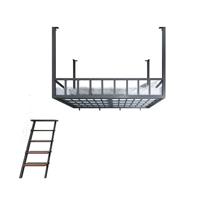 

Nordic Province space wrought iron bed hanger bed small apartment modern simple pavilion single apartment