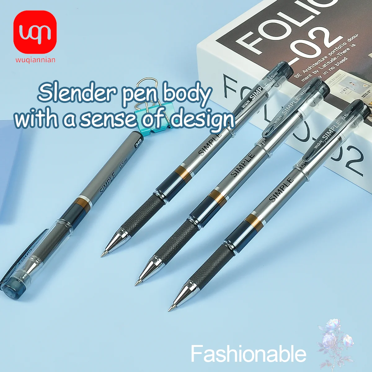 

WQN3/6/12pcs Business Signature Pen - Black Ink, 0.5mm Tip, Rubber Grip with Soft Padding - Perfect for Office Meeting Notes