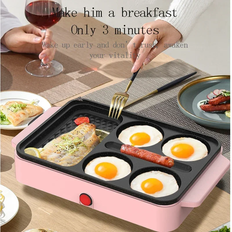 Wajan anti lengket suhu konstan, panci panekuk omelet praktis cetakan Hamburger