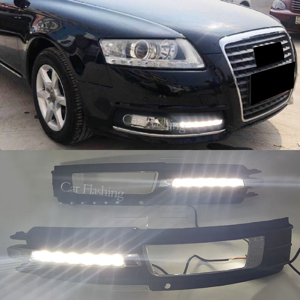 2PCS LED Daytime Running Lights For Audi A6 C6 2009-2011 – 5000K, Direct Fit