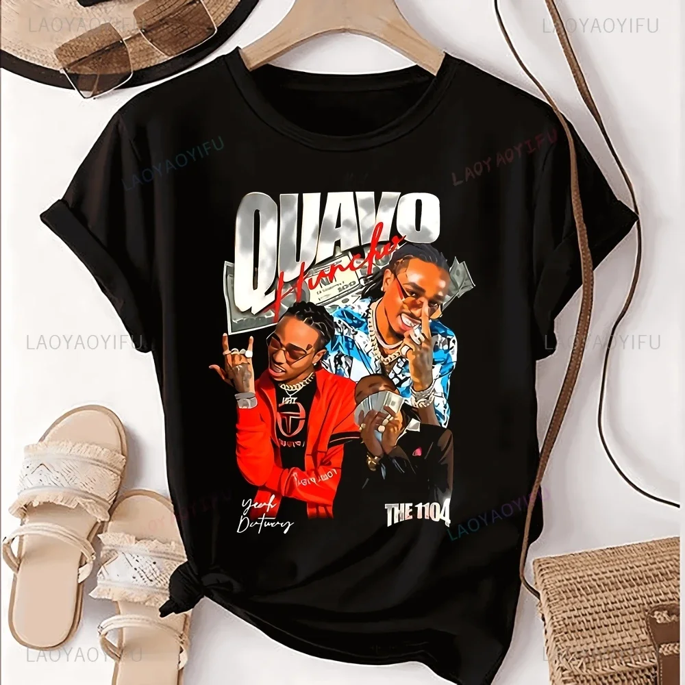 Stylish Baggy Migos Rap Group Printed T-shirt Top Takeoff Trend Harajuku Short-sleeved Unisex Shirt Graphic Oversized T-shirt