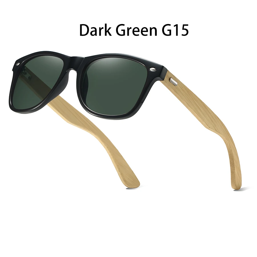 Vintage Mode Eckige Sonnenbrille für Männer und Frauen Modische Bambus-Holz Luxusmarken-Designer-Brille zum Autofahren – Detail 2