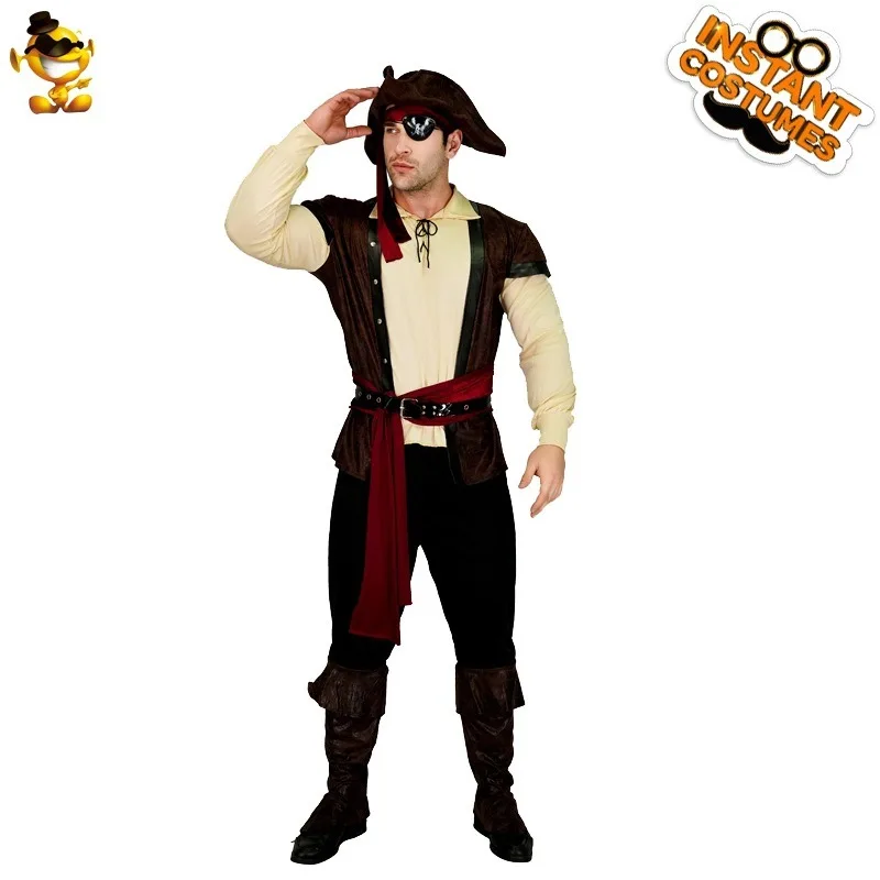 زي أداء القراصنة الجلدي للرجال البالغين في الهالوين لحفلات لعب الأدوار التنكرية وملابس المسرح #2