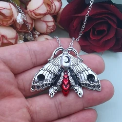 1pcs Dead head moth Necklace Insect Moon Butterfly Pendant Necklace Sanlan Jewelry