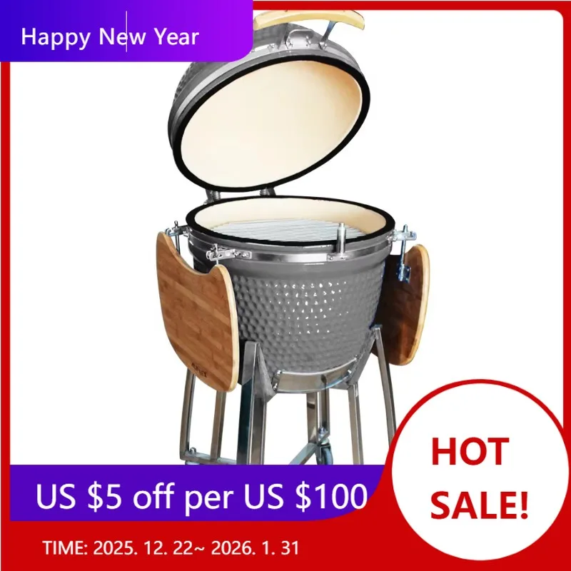 

Factory Auplex OEM And ODM Ceramic 21 Inch Charcoal Grill In Grey Outdoor Kitchen Use