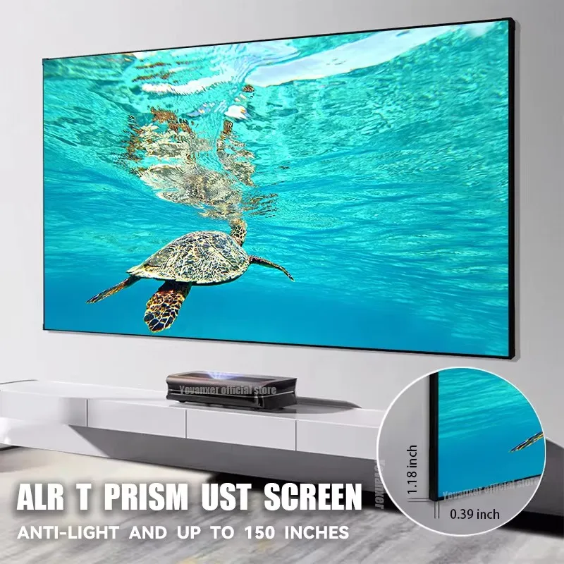 T Prism Projection Screen  60~150 Inches ALR  Ambient Light Rejecting High-end   for UST Ultra Short Throw Projector 4K 3D