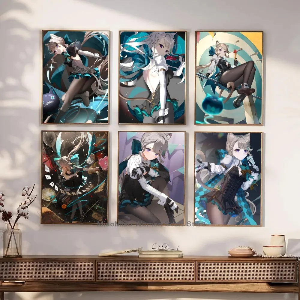 Genshin Impact Lynette Anime Poster Paper Print Home Living Room Bedroom Entrance Bar Cafe Art Painting Decoration