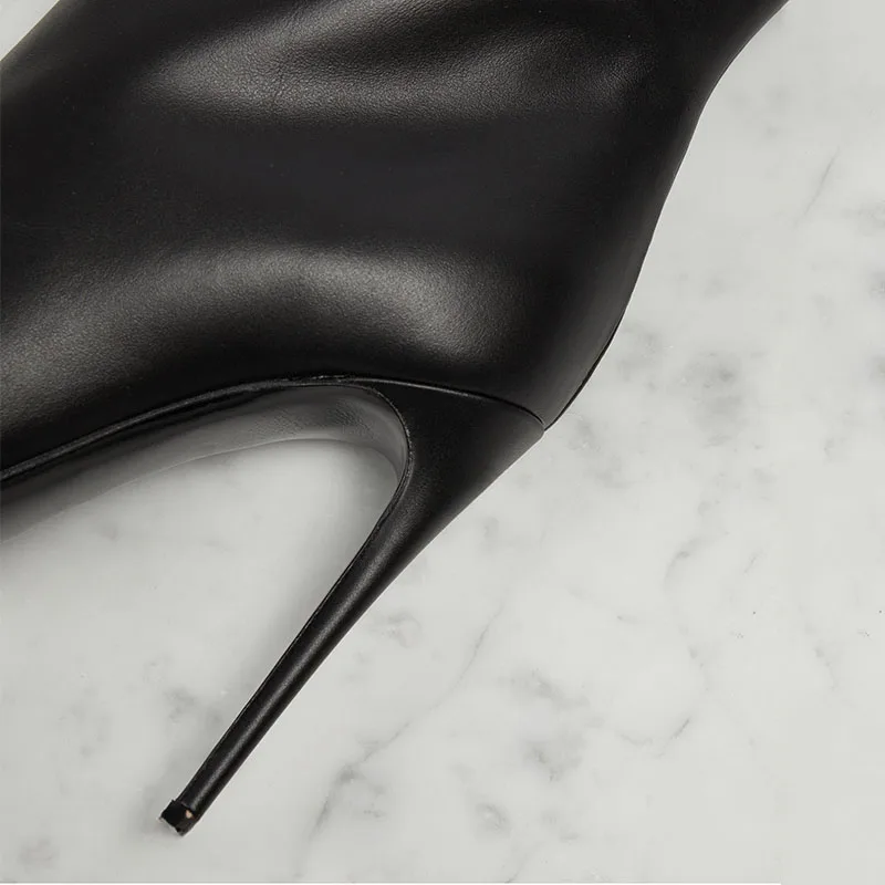 Arden Furtado 2024 Winter Women Thin heels Over The Knee Boots Pointed Toe Super high heel Sexy Slip-on Concise Modern boots