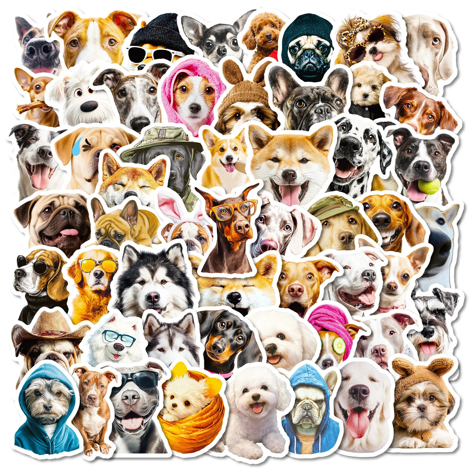 

56PCS Dogs Meme Cute Watercolor Animals Graffiti Stickers Cartoon DIY Skateboard Phone Case Laptop Waterproof Cool Sticker Decal