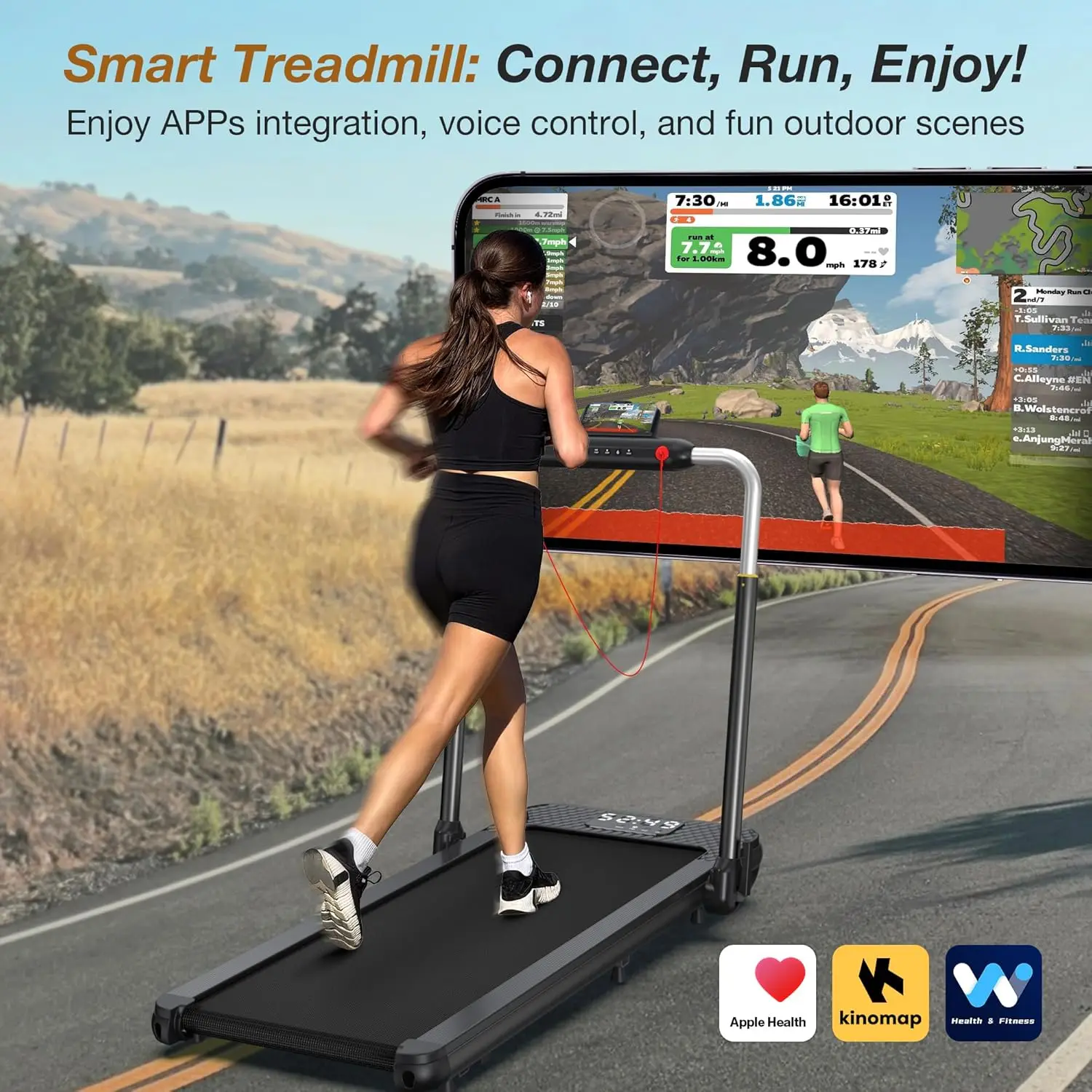 [340+ lbs Capacity] 12% Incline Walking Pad Treadmill for Apartment Office Home - 3.0HP Quiet Under Desk Walking Jogging