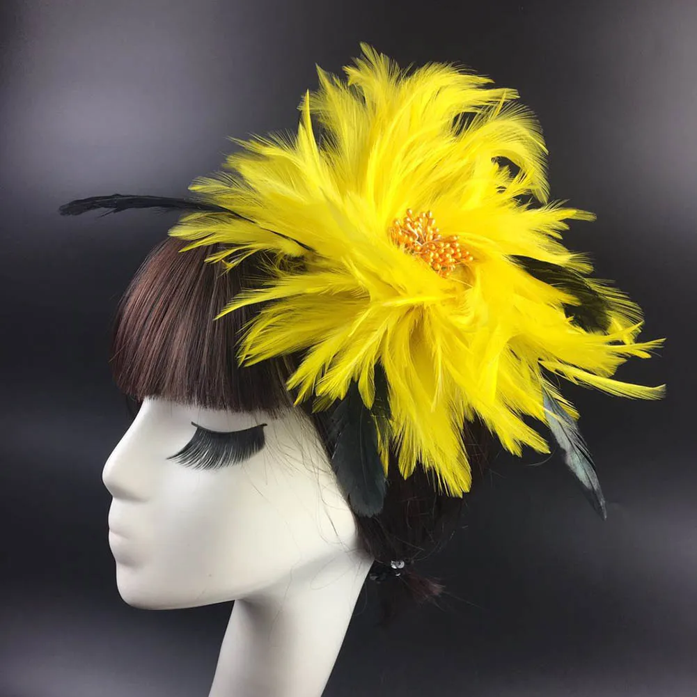 

Vintage Colorful Burlesque Headpiece Flapper Ostrich Feather Fancy Headband Flapper Headpiece Woman Hair Accessories Wholesale