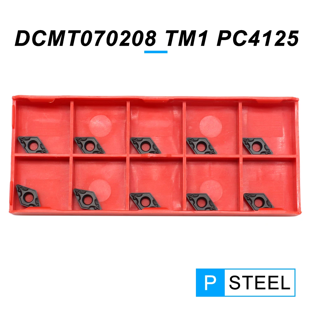 DCMT070208 TM1 PC4125 Carbide Inserts Internal Turning Tool DCMT 070208 Tungsten Carbide Blades CNC Lathe Tools For Steel