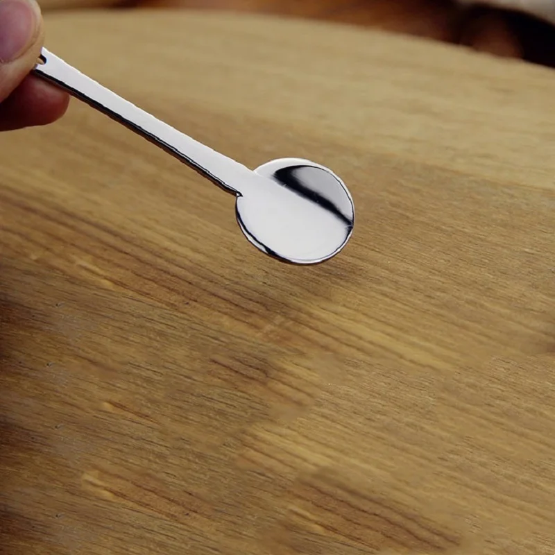 304 Stainless steel small round spoon, Short handle, Mixing spoon, Round head, Coffee spoon, Mug spoon, creative small spoon