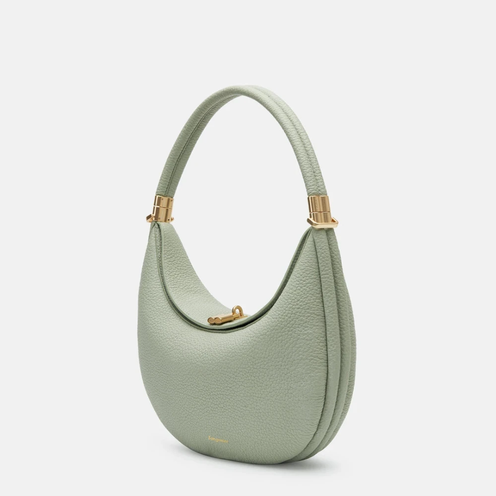 Bolsas de Ombro de Couro Genuíno para Mulheres, Bolsas Femininas, Alta Qualidade, Luxo, Elegante, Marca Designer, Meia Lua