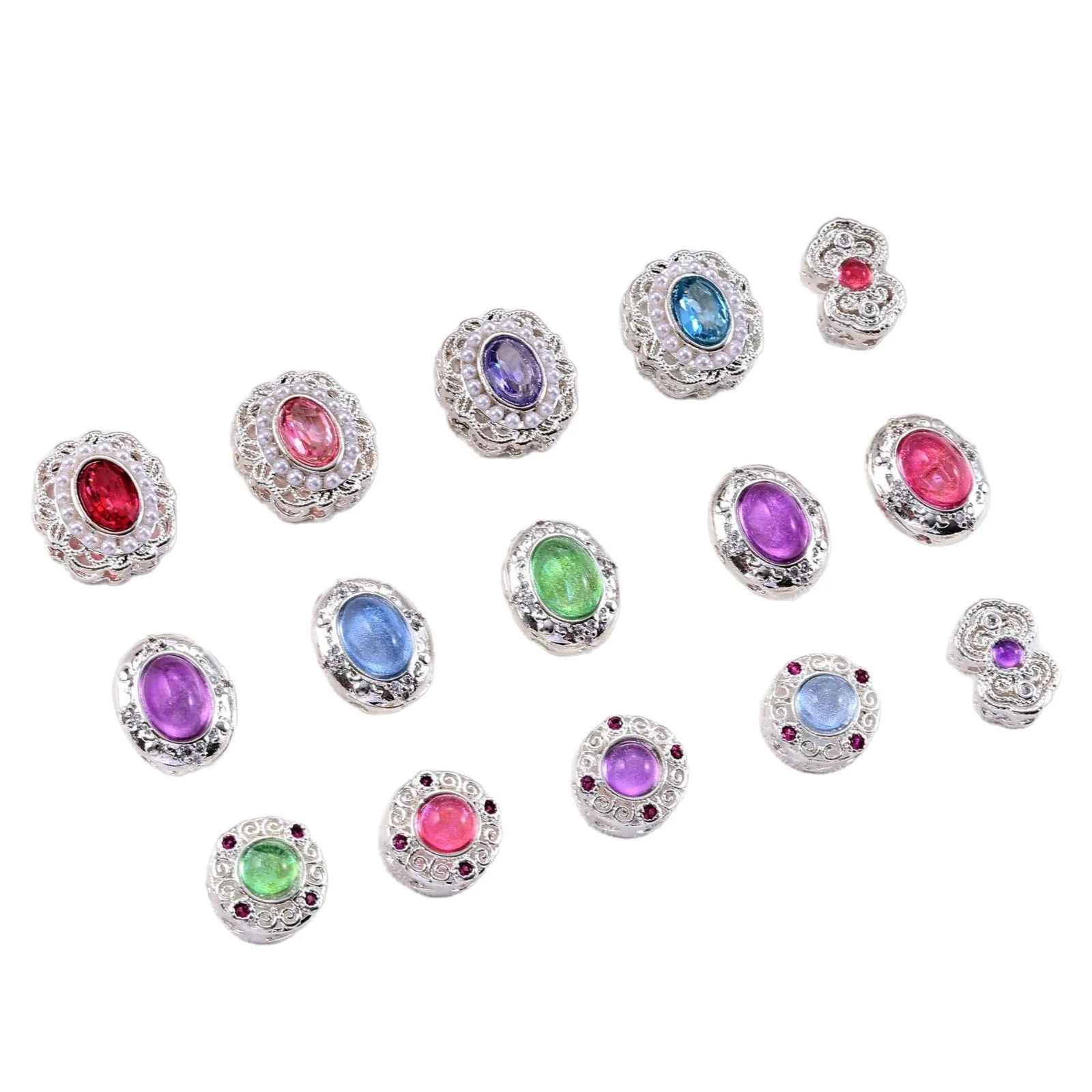 5pc Copper Plated Silver Multi-pass Inlaid Colored Zirconium Magic Box Diy Bracelet Necklace Beaded Jewelry Accessorie Wholesale