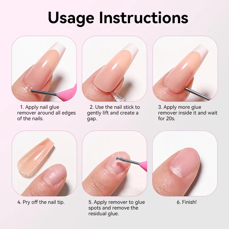 BORN PRETTY 1/2個入り 30ml ピンポイントネイルグルーリムーバー ジェルポリッシュ プレスオンネイル用 速乾性 優しい ネイルチップリムーバーセット