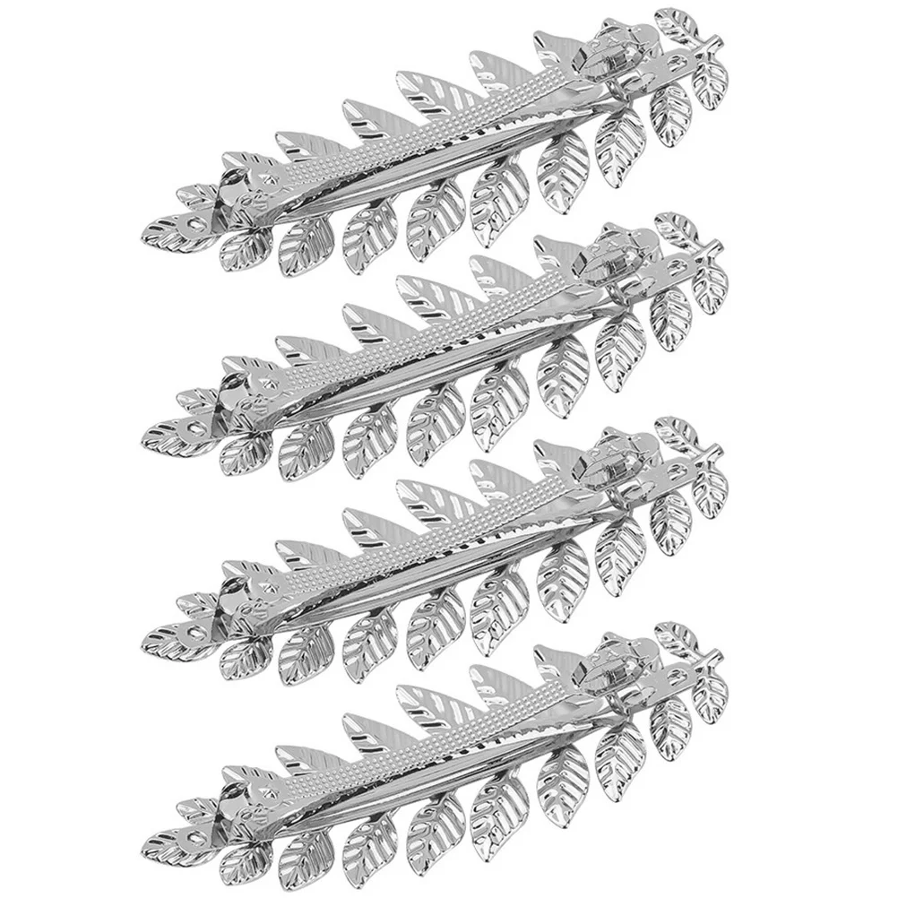 

4Pcs Leaf Barrettes Women Metal Hair Clips Exquisite Design Birthday Gifts Christmas Stocking Fillers Ponytail Clip