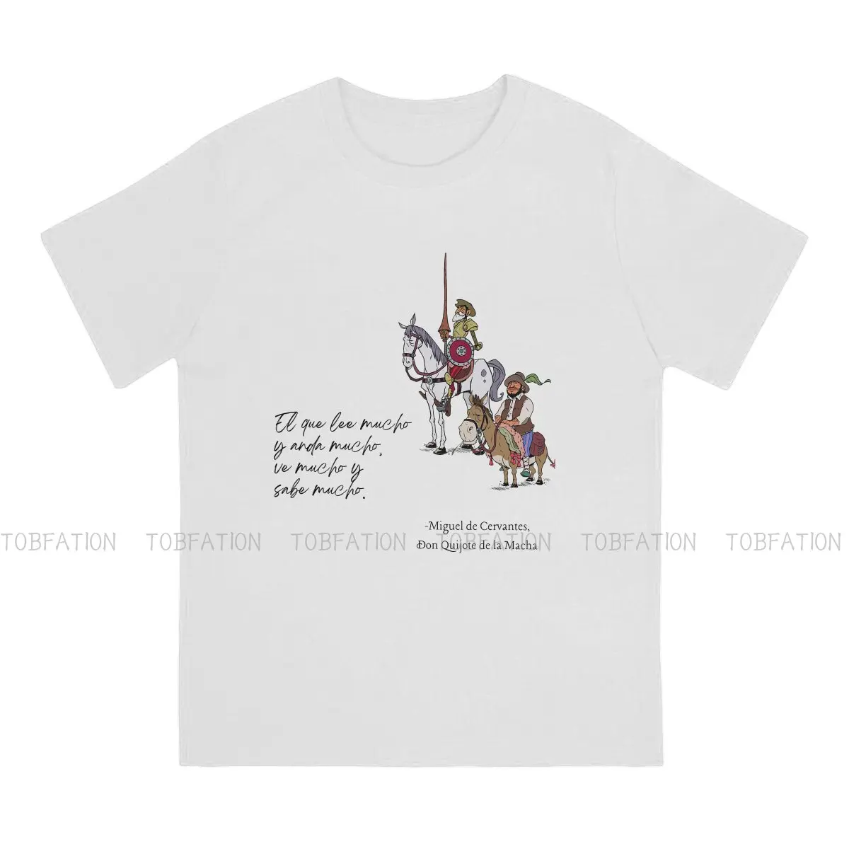 Miguel De Cervantes Casual TShirt Don Quijote De La Mancha Creative Streetwear Comfortable T Shirt Men Short Sleeve