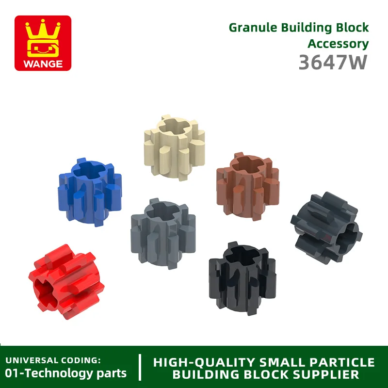 20Pcs/lot 3647 Gear 8 Tooth Block Moc Color Accessories Compatible with Brick DIY Children's Toy Assembly Parts