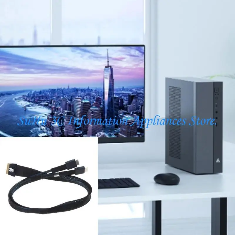 Slimsas SFF-8654 8i to Oculink SFF-8611 4ix2 Support 16-24Gbps Fast Speed Cable