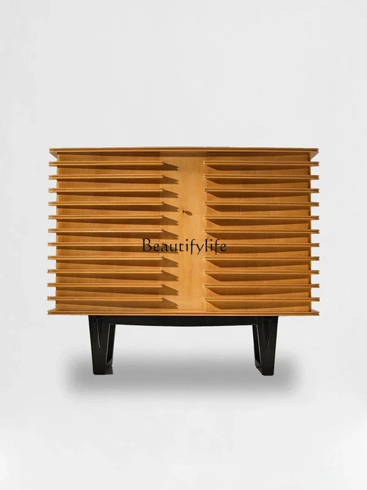 

ls 51 Medieval solid wood double door dining side cabinet designer retro storage storage living room home entrance side cabinet