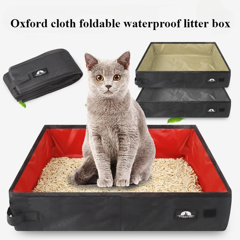 

Foldable litter box Cat toilet Oxford Cloth water proof easy to clean cat supplies Pet supplies