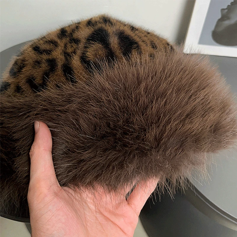 Casquette de protection des oreilles en fourrure moelleuse pour femme, chapeau de bain en peluche, équipement de sauna chaud, bonnet de bassin ander, coupe-vent, optique, mode féminine, hiver