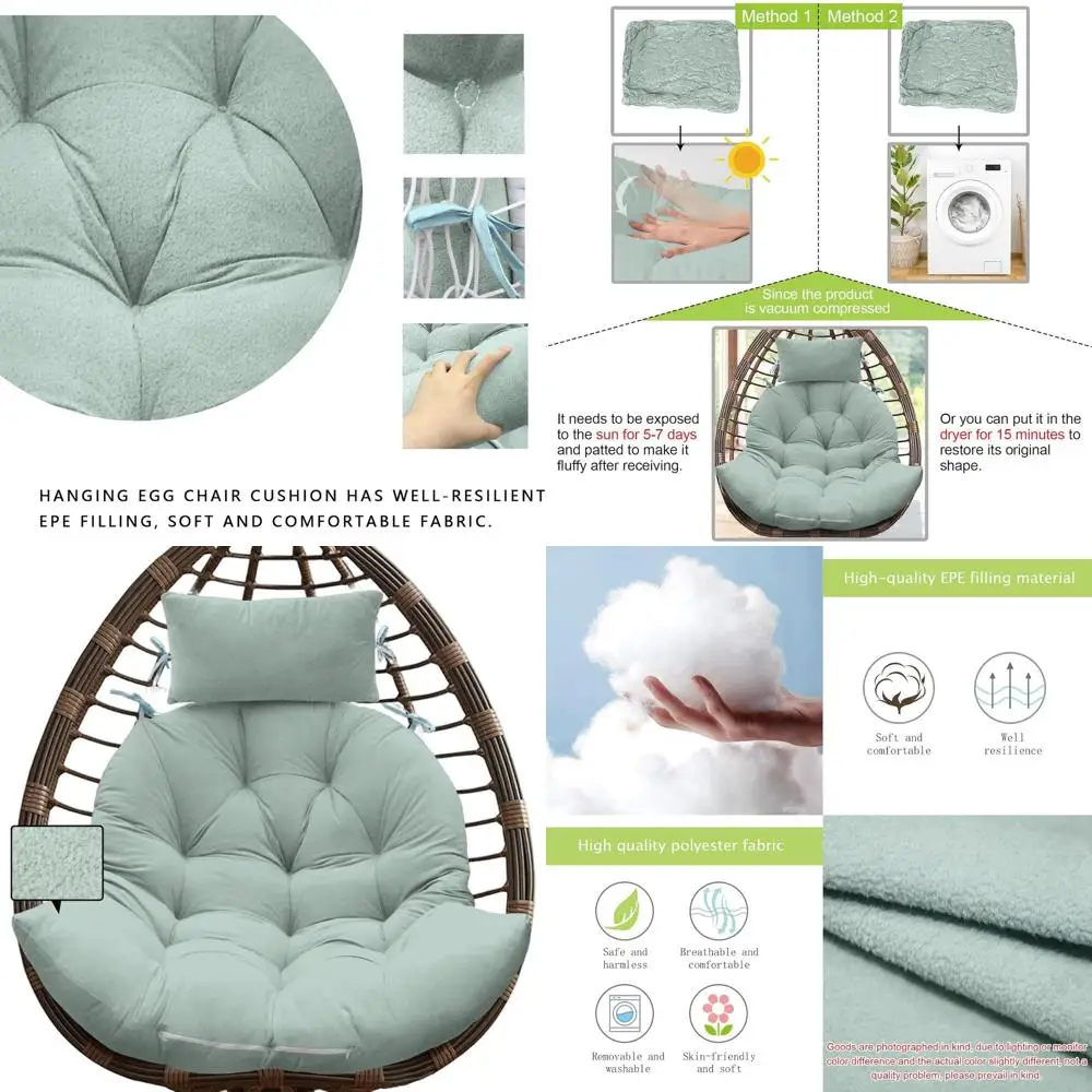 

Cushioned Hanging Basket Swing for Outdoor Relaxation and Comfort