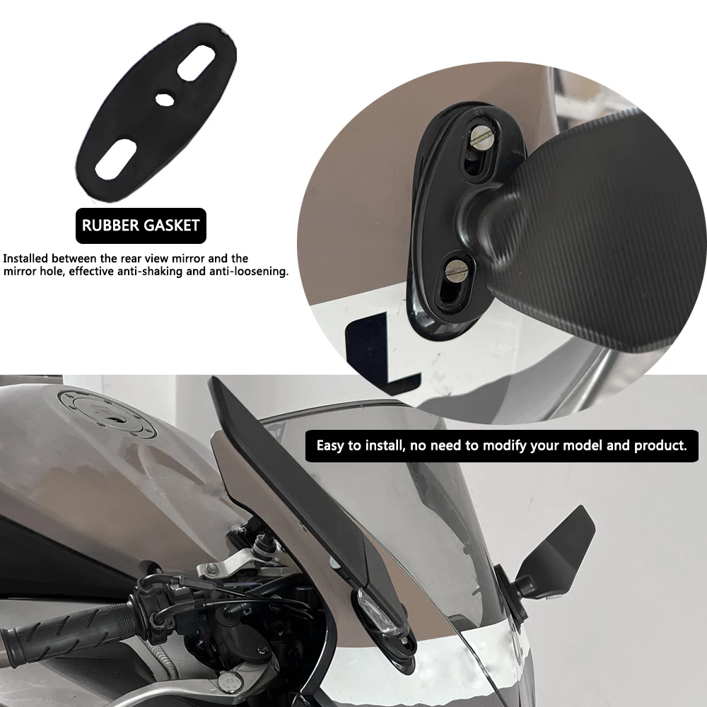 2PCS Motorcycle Mirrors Modified Wind Wing For Kawasaki Ninja400 Ninja 400 2017-2023 2021 Adjustable Rotating Rearview Mirror