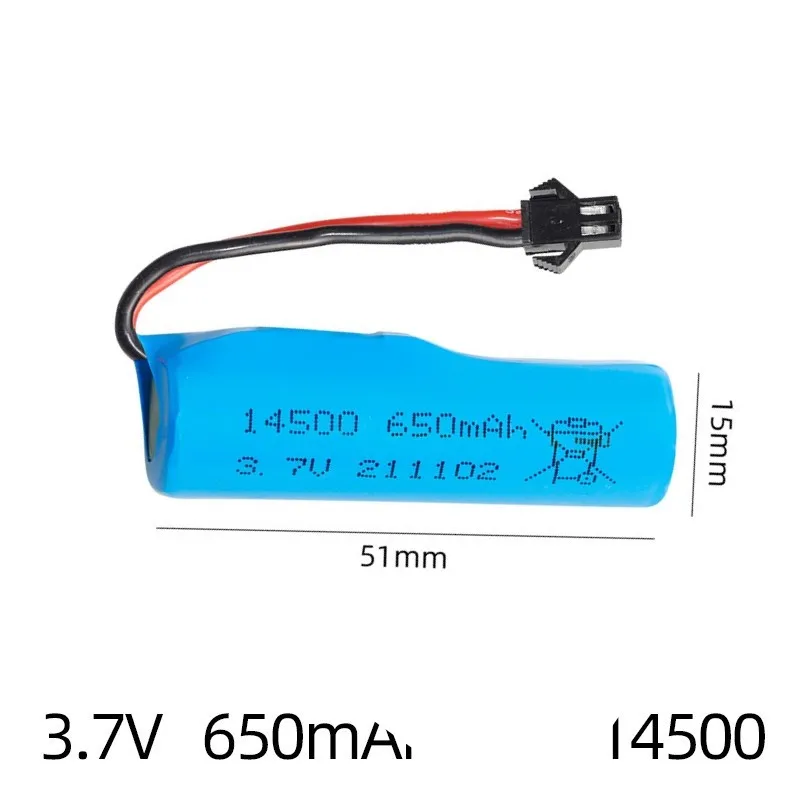 SM/JST/XH2.54 plug 1S 3.7V 650mAh 14500 Li-ion Battery 10C/USB For R/C Stunt Dump Car/R/C Twist- Desert Cars R/C Climbing cars